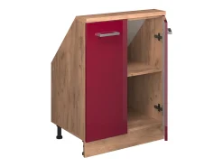 Armário de cozinha para sótão inclinado vermelho alto brilho 60x46x81.6 r-line