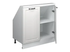 Armário de cozinha para sótão inclinado casa de campo branca 80x46x81.6 r-line