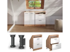 Armário de cozinha para sótão inclinado branco alto brilho 60x46x81.6 r-line