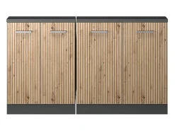 Armário de cozinha para sótão inclinado carvalho artesanal 140x46x81.6 r-line