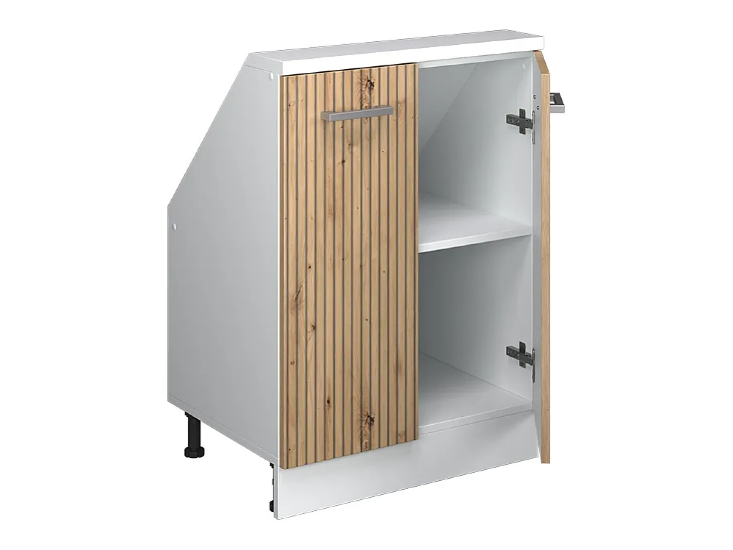 Armário de cozinha para sótão inclinado carvalho artesanal 60x46x81.6 r-line