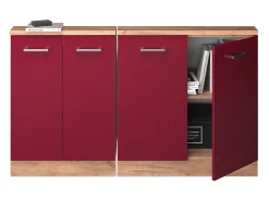 Armário de cozinha para sótão inclinado vermelho alto brilho 140x46x81.6 r-line