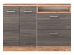 Armário de cozinha para sótão inclinado cinza nobre 120x46x81.6 r-line