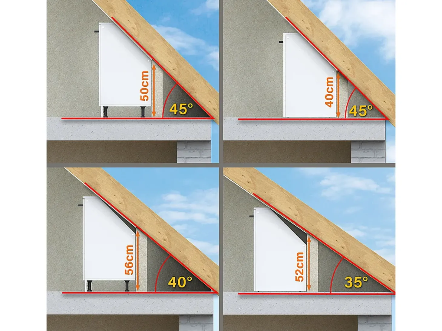 Armário de cozinha para sótão inclinado antracite alto brilho 120x46x81.6 r-line