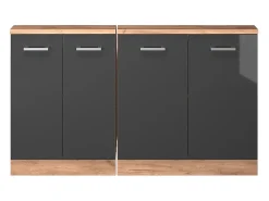 Armário de cozinha para sótão inclinado antracite alto brilho 140x46x81.6 r-line