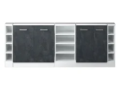 Armário de cozinha para sótão inclinado concreto preto 210x46x81.6 r-line