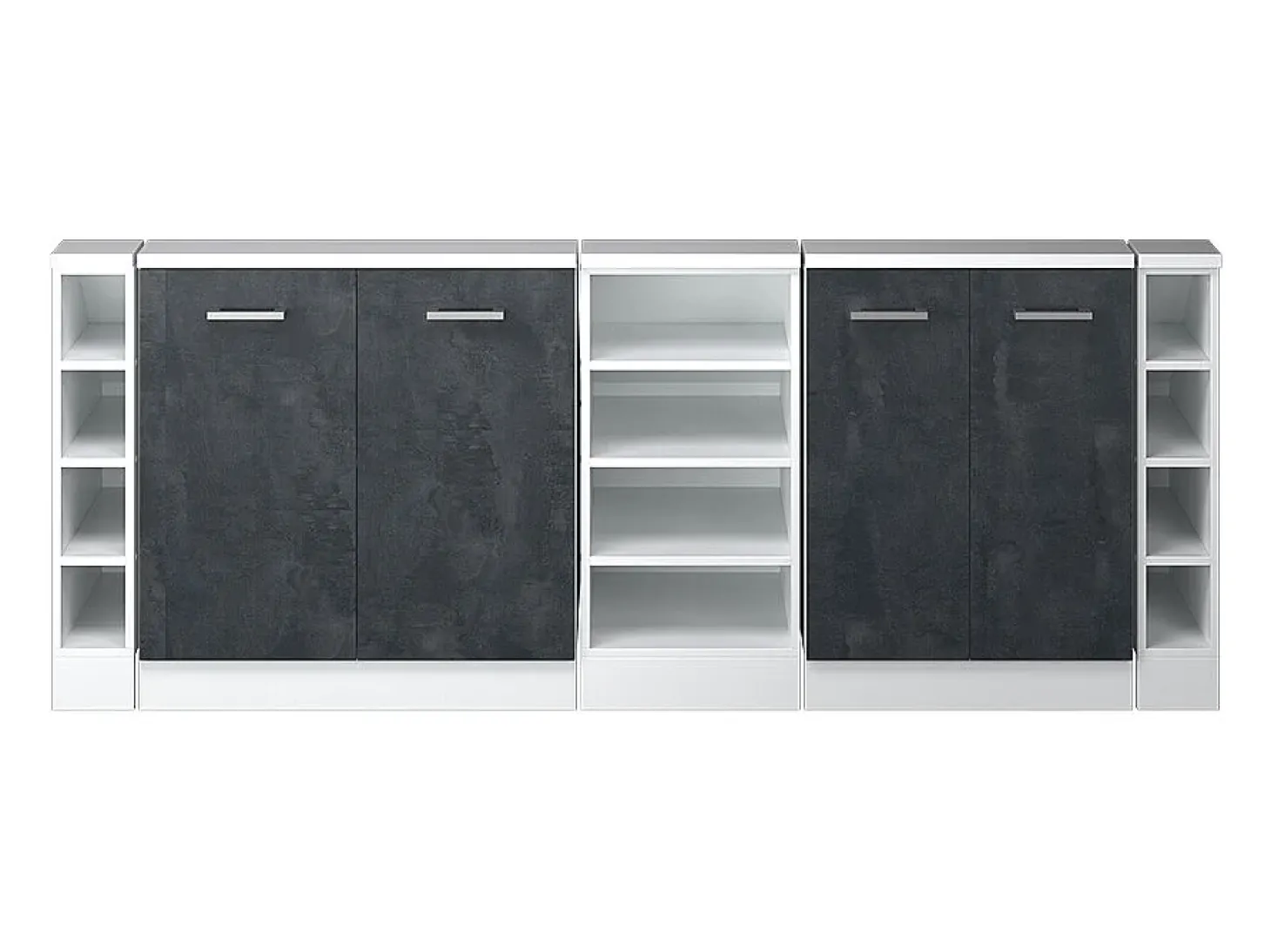 Armário de cozinha para sótão inclinado concreto preto 210x46x81.6 r-line