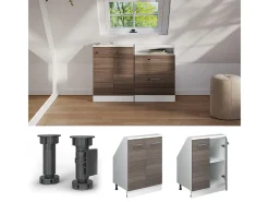 Armário de cozinha para sótão inclinado cinza nobre 60x46x81.6 r-line