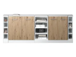 Armário de cozinha para sótão inclinado carvalho artesanal 210x46x81.6 r-line
