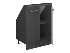 Armário de cozinha para sótão inclinado antracite alto brilho 60x46x81.6 r-line