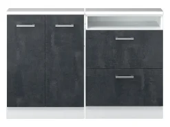 Armário de cozinha para sótão inclinado concreto preto 120x46x81.6 r-line
