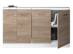 Armário de cozinha para sótão inclinado sonoma 140x46x81.6 r-line
