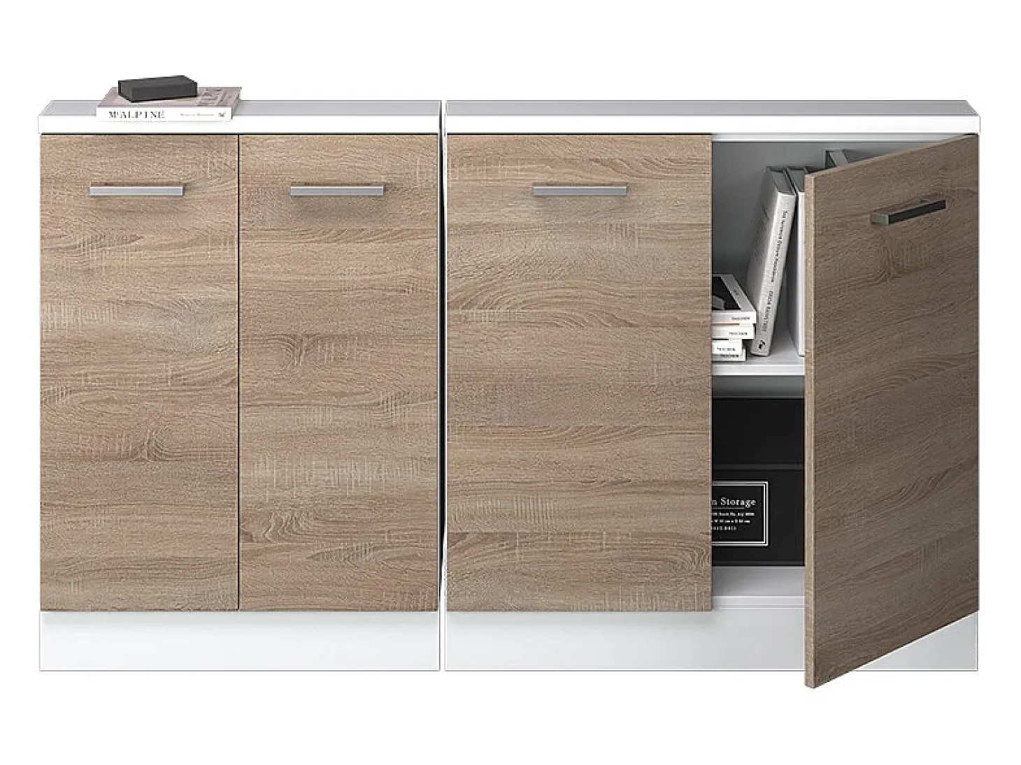 Armário de cozinha para sótão inclinado sonoma 140x46x81.6 r-line
