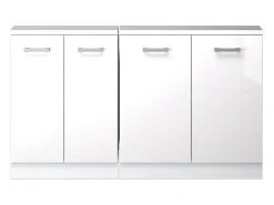 Armário de cozinha para sótão inclinado branco alto brilho 140x46x81.6 r-line