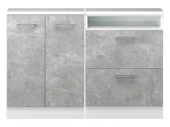 Armário de cozinha para sótão inclinado betão 120x46x81.6 r-line