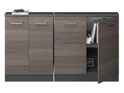 Armário de cozinha para sótão inclinado cinza nobre 140x46x81.6 r-line