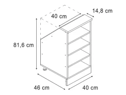 Armário de cozinha para sótão inclinado branco 40x46x81.6 r-line