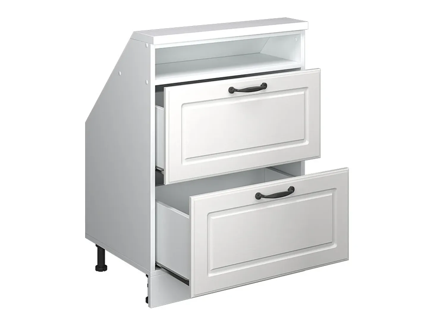 Armário de cozinha para sótão inclinado casa de campo branca 60x46x81.6 r-line