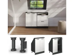 Armário de cozinha para sótão inclinado casa de campo branca 60x46x81.6 r-line