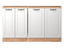 Armário de cozinha para sótão inclinado casa de campo branca 140x46x81.6 r-line