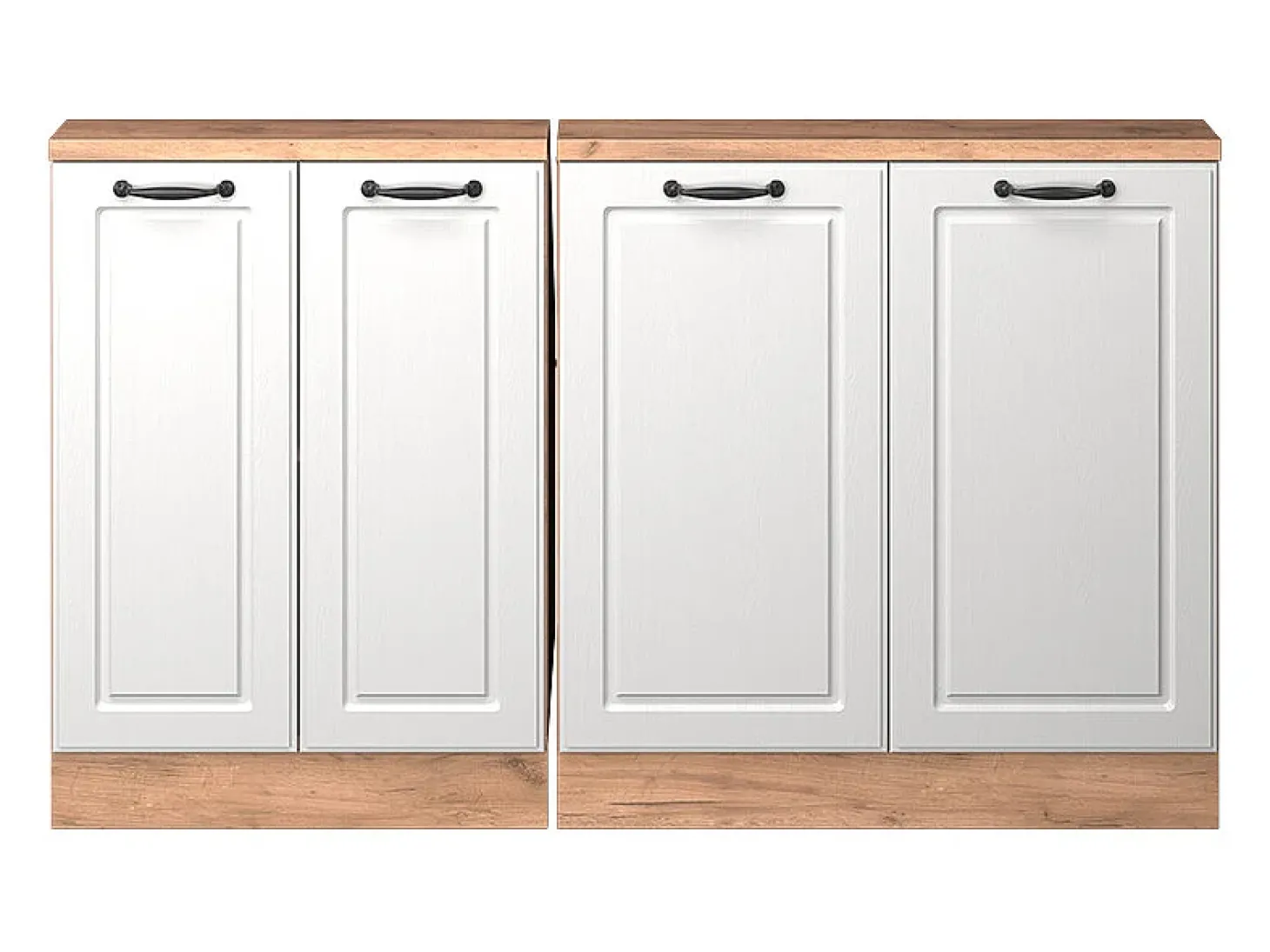 Armário de cozinha para sótão inclinado casa de campo branca 140x46x81.6 r-line