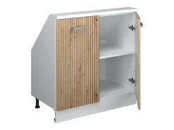 Armário de cozinha para sótão inclinado carvalho artesanal 80x46x81.6 r-line