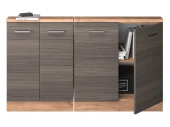 Armário de cozinha para sótão inclinado cinza nobre 140x46x81.6 r-line