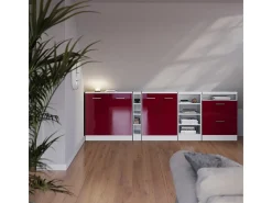 Armário de cozinha para sótão inclinado vermelho brilhante/branco 60x46x81.6 r-line