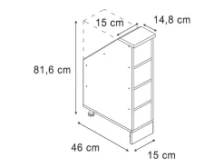 Armário de cozinha para sótão inclinado antracite 15x46x81.6 r-line