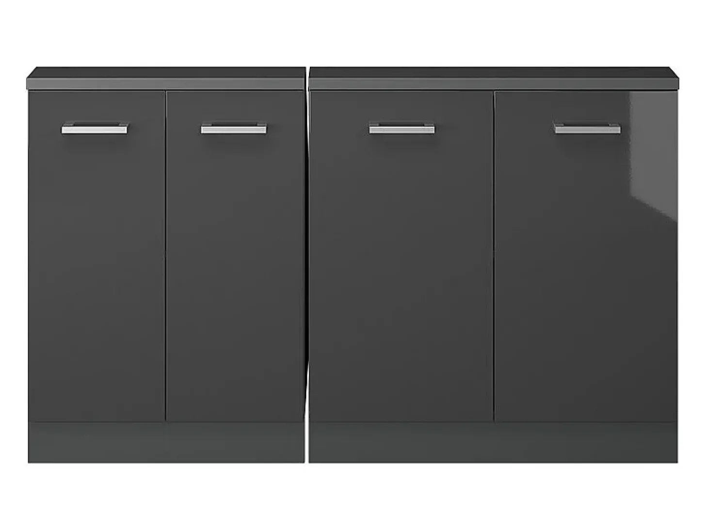 Armário de cozinha para sótão inclinado antracite alto brilho 140x46x81.6 r-line