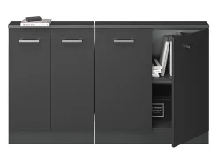 Armário de cozinha para sótão inclinado antracite alto brilho 140x46x81.6 r-line