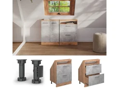 Armário de cozinha para sótão inclinado betão 60x46x81.6 r-line