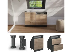 Armário de cozinha para sótão inclinado sonoma 60x46x81.6 r-line