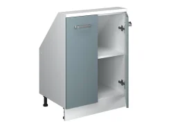 Armário de cozinha para sótão inclinado azul-cinza 60x46x81.6 r-line