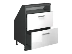 Armário de cozinha para sótão inclinado branco alto brilho 60x46x81.6 r-line