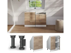 Armário de cozinha para sótão inclinado sonoma 60x46x81.6 r-line