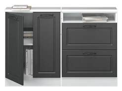 Armário de cozinha para sótão inclinado casa de campo antracite 120x46x81.6 r-line