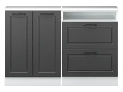 Armário de cozinha para sótão inclinado casa de campo antracite 120x46x81.6 r-line
