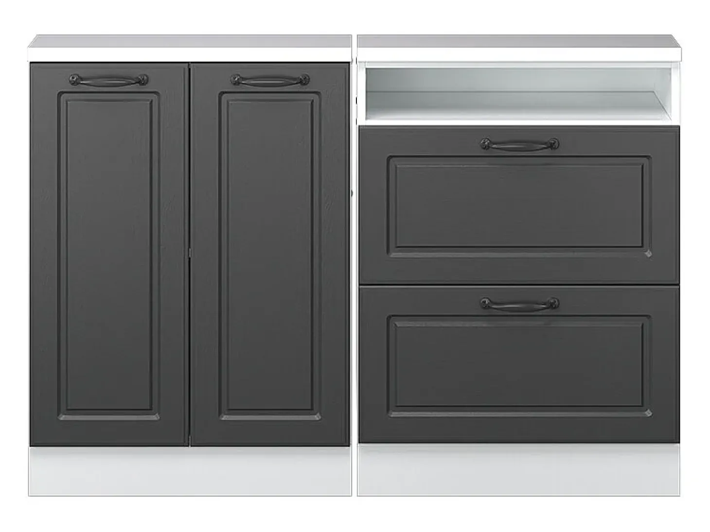 Armário de cozinha para sótão inclinado casa de campo antracite 120x46x81.6 r-line