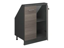 Armário de cozinha para sótão inclinado cinza nobre 60x46x81.6 r-line