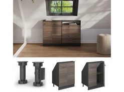Armário de cozinha para sótão inclinado cinza nobre 60x46x81.6 r-line