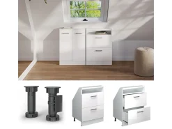 Armário de cozinha para sótão inclinado branco alto brilho 60x46x81.6 r-line