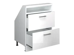 Armário de cozinha para sótão inclinado branco alto brilho 60x46x81.6 r-line