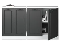 Armário de cozinha para sótão inclinado casa de campo antracite 140x46x81.6 r-line