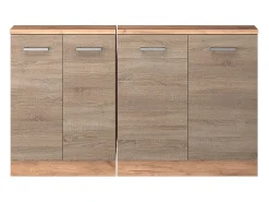 Armário de cozinha para sótão inclinado sonoma 140x46x81.6 r-line