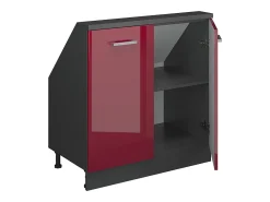 Armário de cozinha para sótão inclinado vermelho alto brilho 80x46x81.6 r-line
