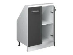 Armário de cozinha para sótão inclinado antracite alto brilho 60x46x81.6 r-line