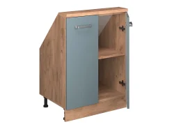 Armário de cozinha para sótão inclinado azul-cinza 60x46x81.6 r-line