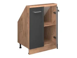 Armário de cozinha para sótão inclinado antracite alto brilho 60x46x81.6 r-line
