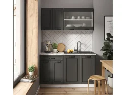 Armário de cozinha para sótão inclinado casa de campo antracite 210x46x81.6 r-line